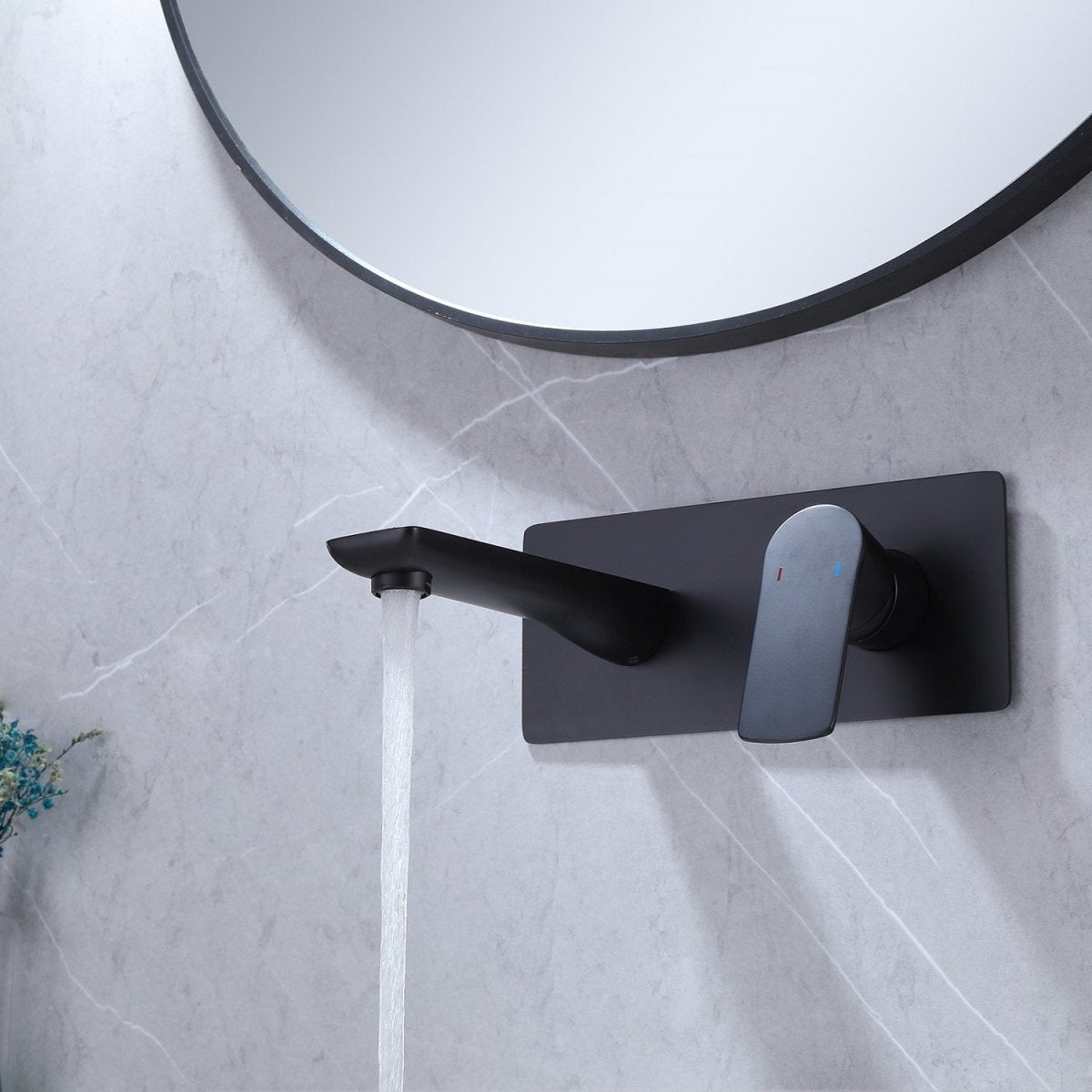 Single-Handle Wall Mount Bathroom Faucet Matte Black - buyfaucet.com