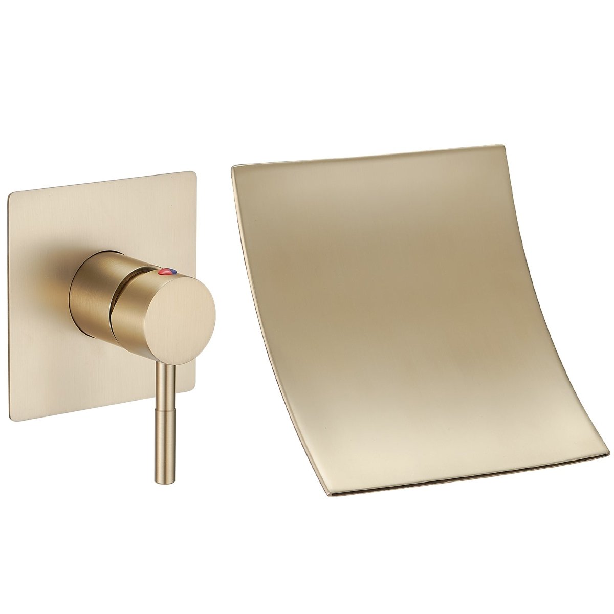 Single Handle Wall Mount Waterfall Bathroom Faucet Brushed Gold - buyfaucet.com
