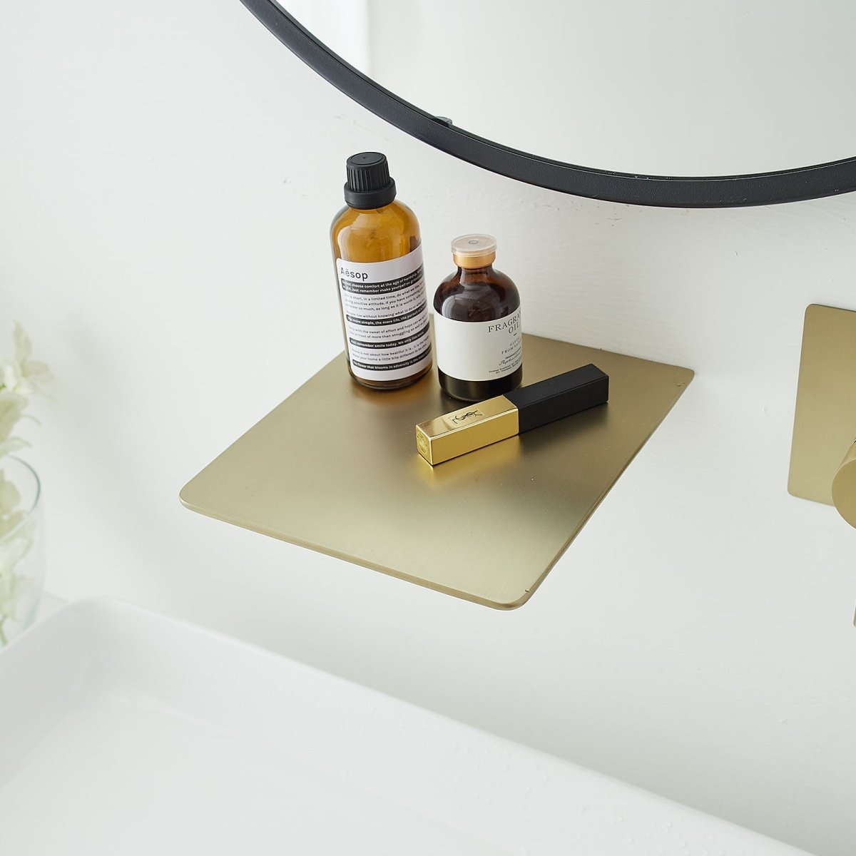 Single Handle Wall Mount Waterfall Bathroom Faucet Brushed Gold - buyfaucet.com