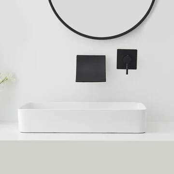 Single Handle Wall Mount Waterfall Bathroom Faucet Matte Black - buyfaucet.com