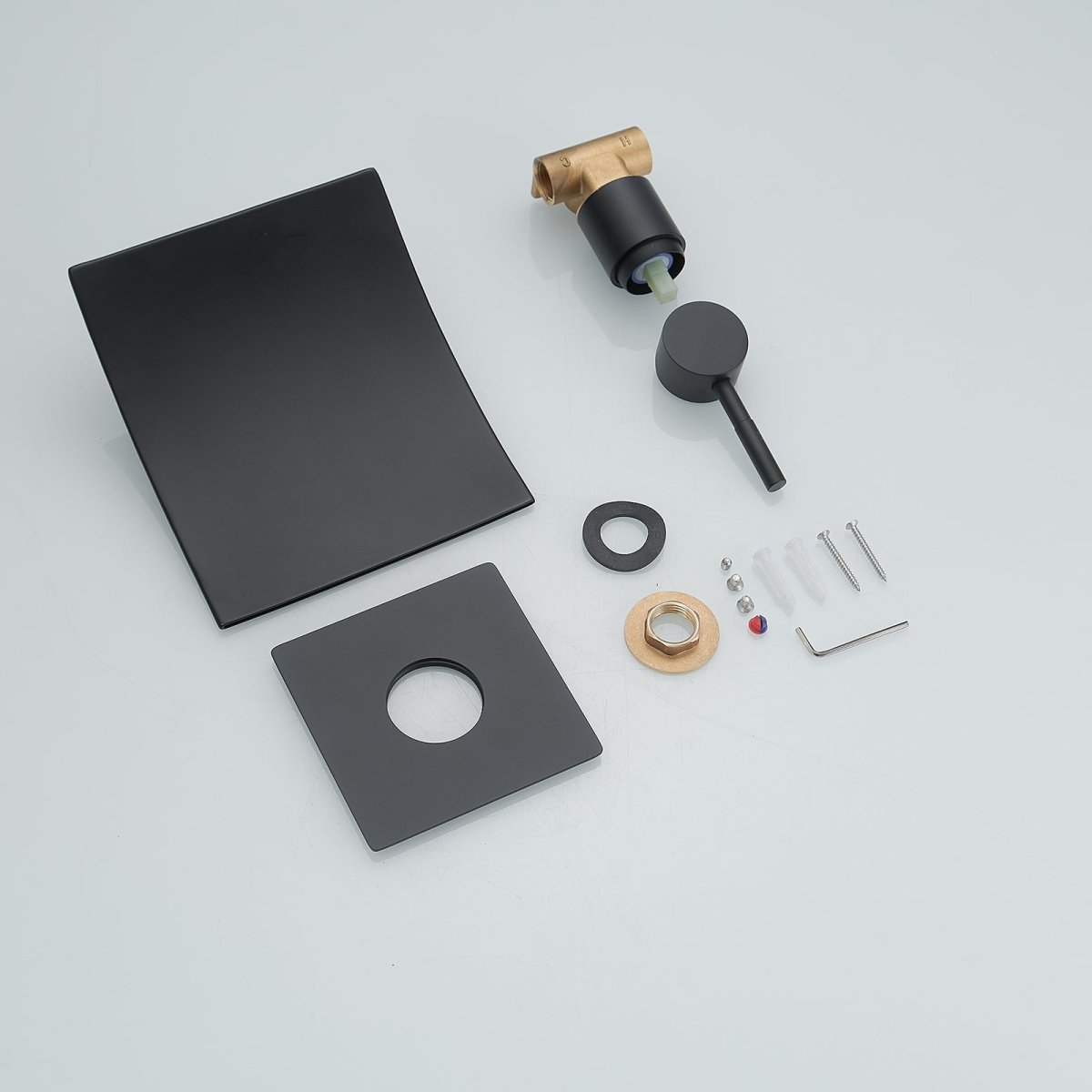 Single Handle Wall Mount Waterfall Bathroom Faucet Matte Black - buyfaucet.com