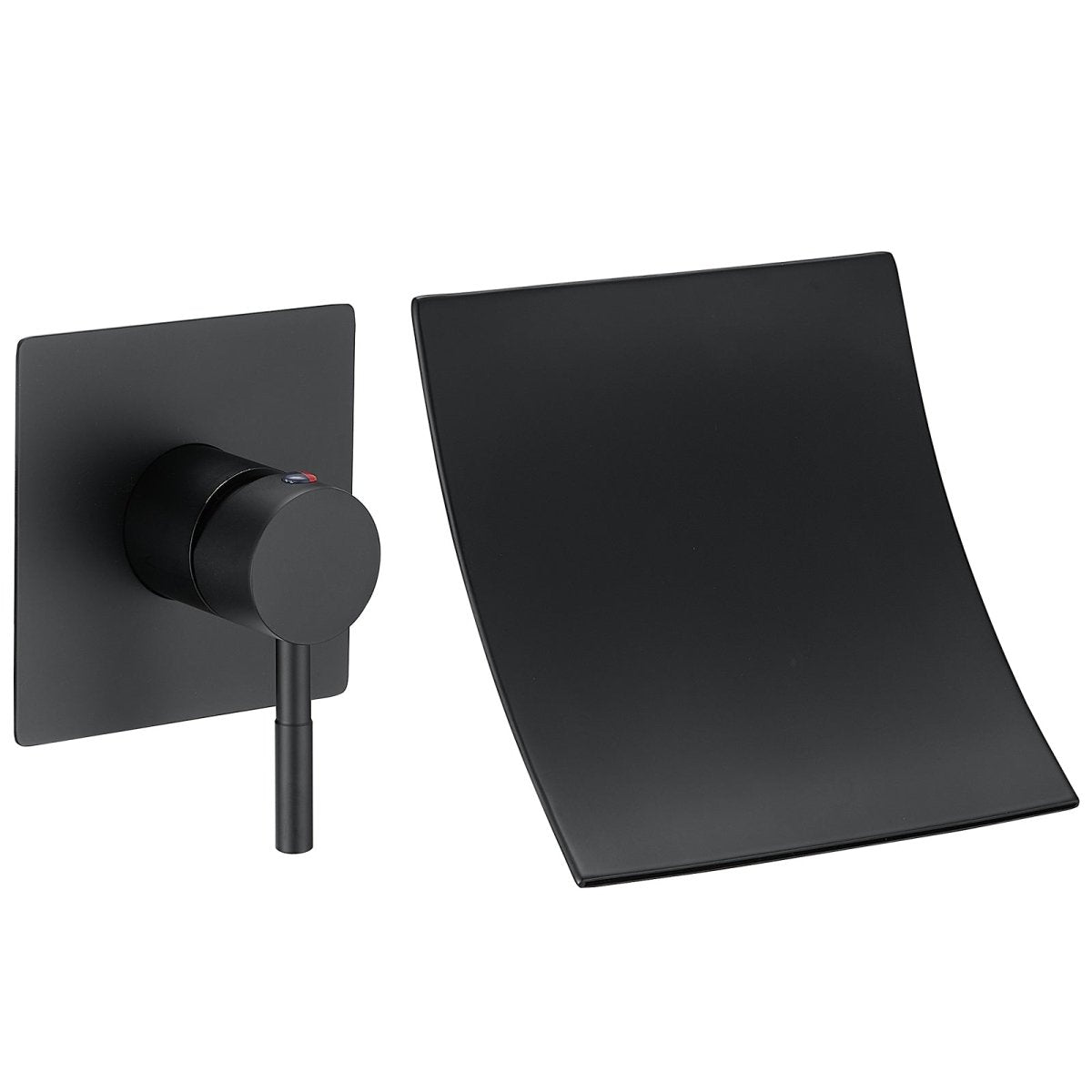 Single Handle Wall Mount Waterfall Bathroom Faucet Matte Black - buyfaucet.com