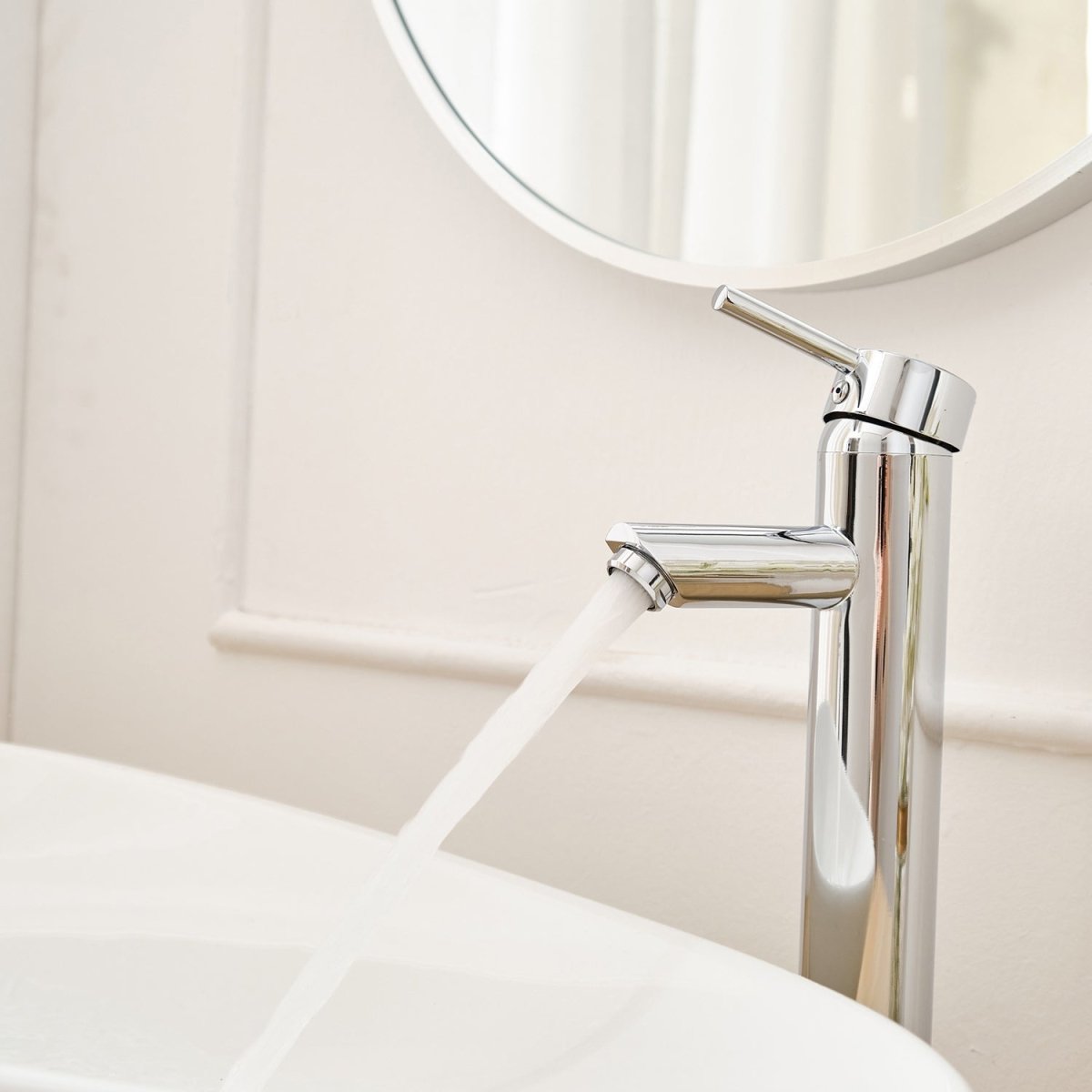 Single Handle with Supply Hose Bathroom Sink Faucet Chrome - buyfaucet.com