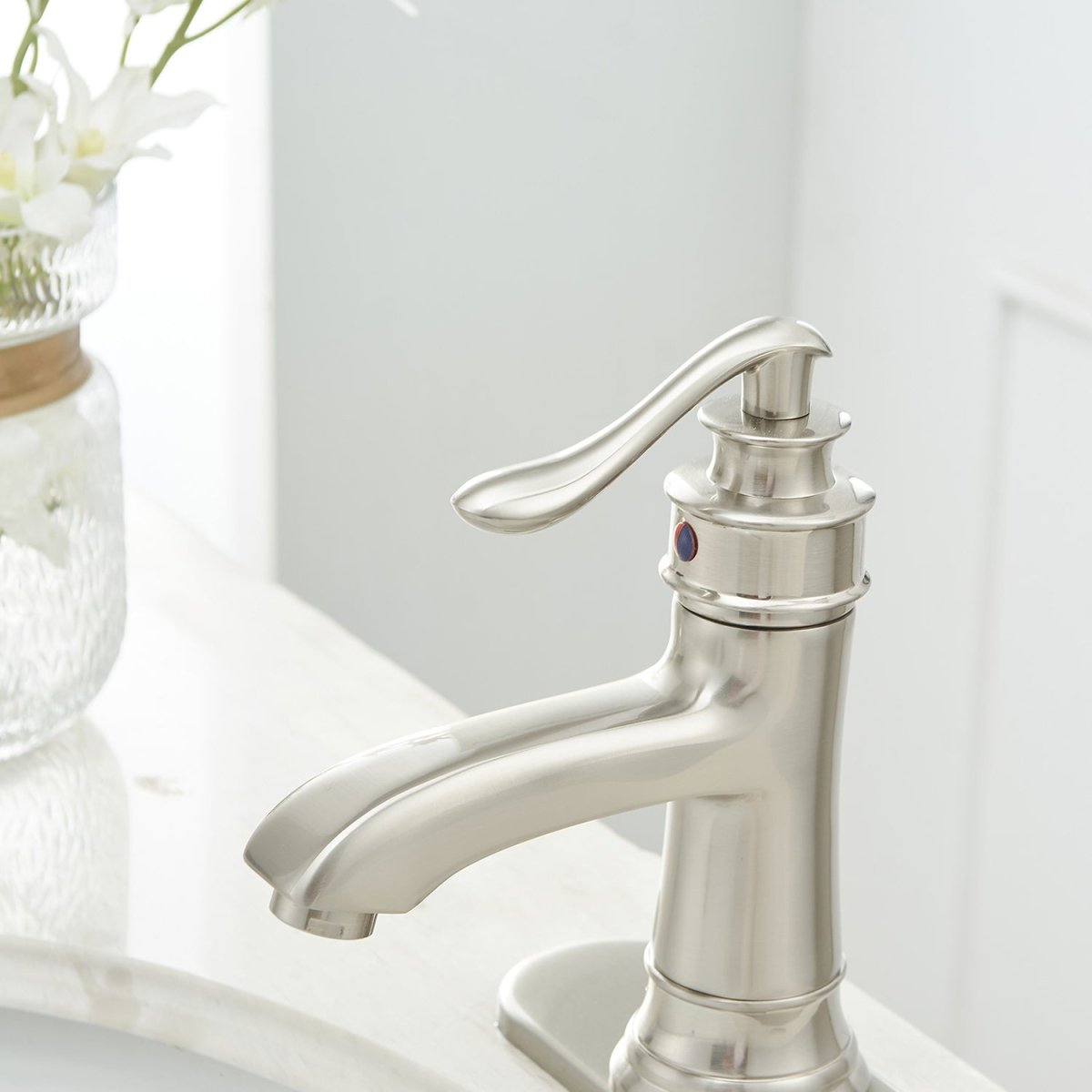 Single Hole 1-Handle Bathroom Faucet Brushed Nickel - buyfaucet.com