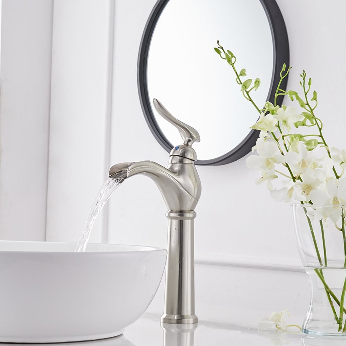 Single Hole 1-Handle Bathroom Faucet in Brushed Nickel - buyfaucet.com