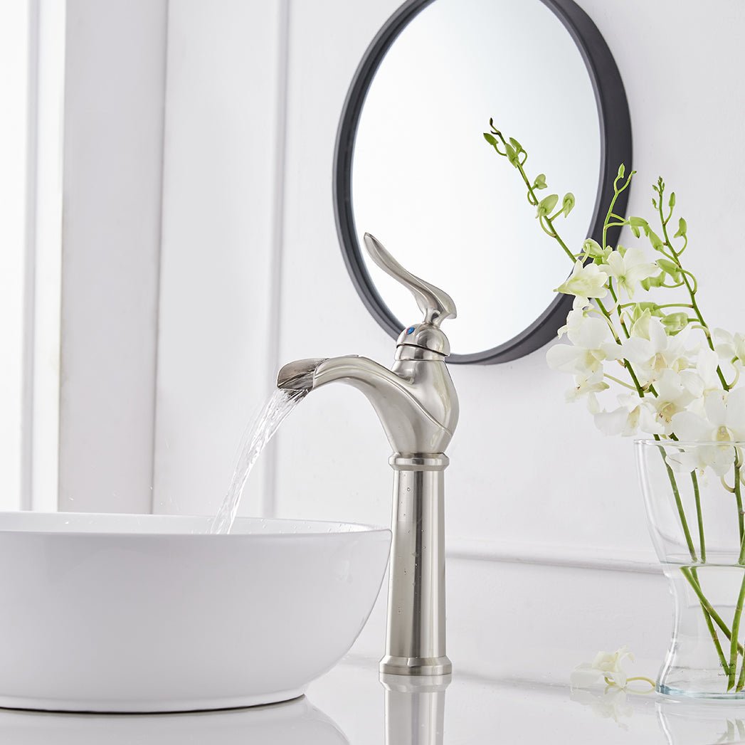 Single Hole 1-Handle Bathroom Faucet in Brushed Nickel - buyfaucet.com