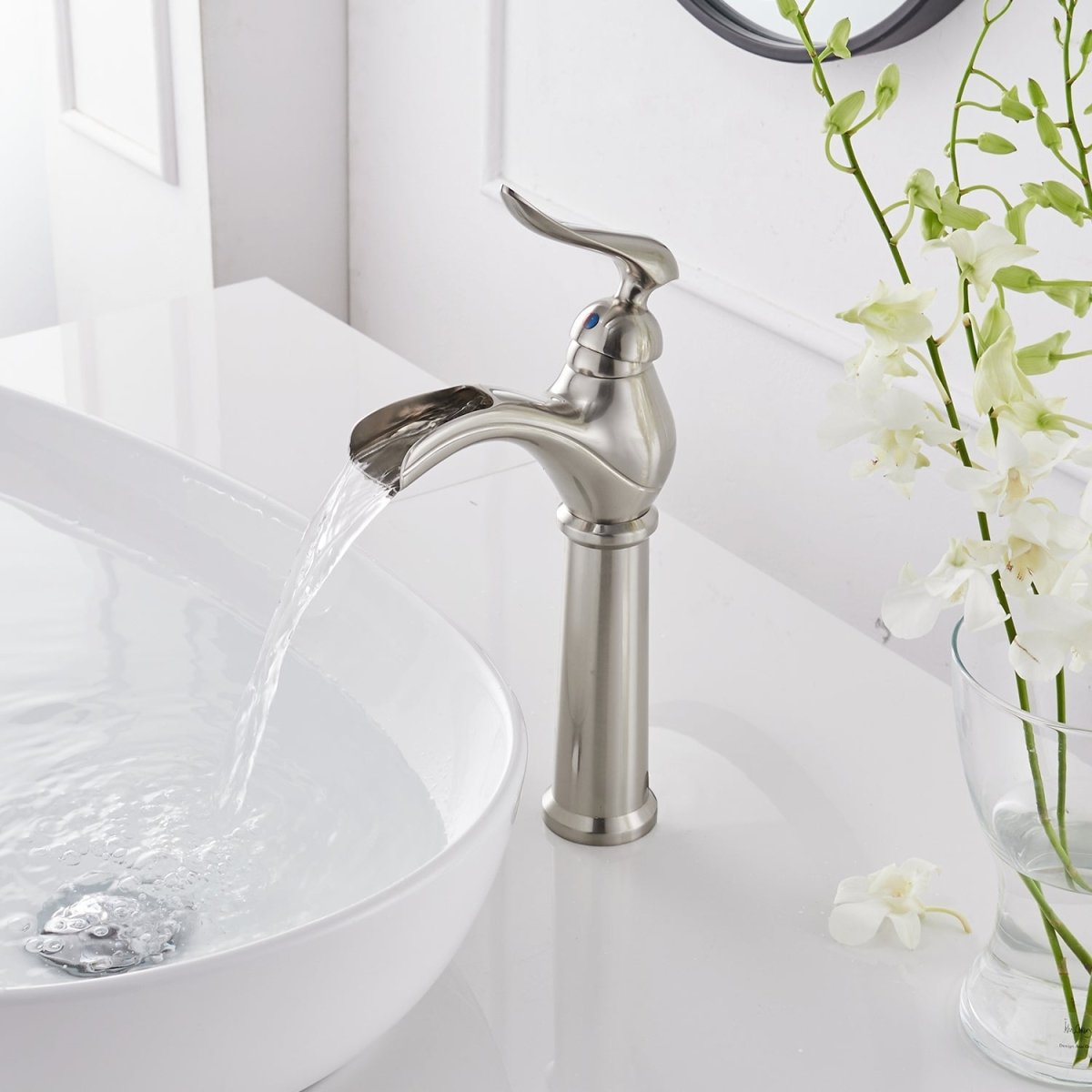 Single Hole 1-Handle Bathroom Faucet in Brushed Nickel - buyfaucet.com