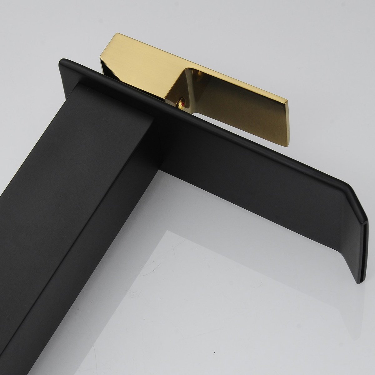 Single Hole Bathroom Faucet with Pop-up Drain Black & Gold - buyfaucet.com