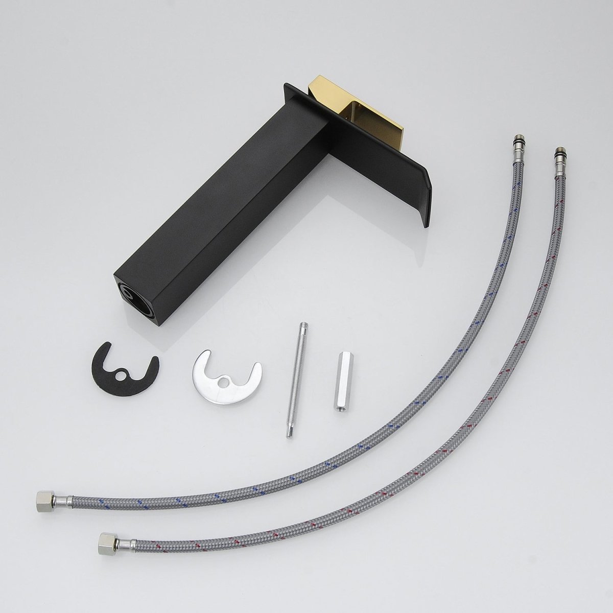 Single Hole Bathroom Faucet with Pop-up Drain Black & Gold - buyfaucet.com