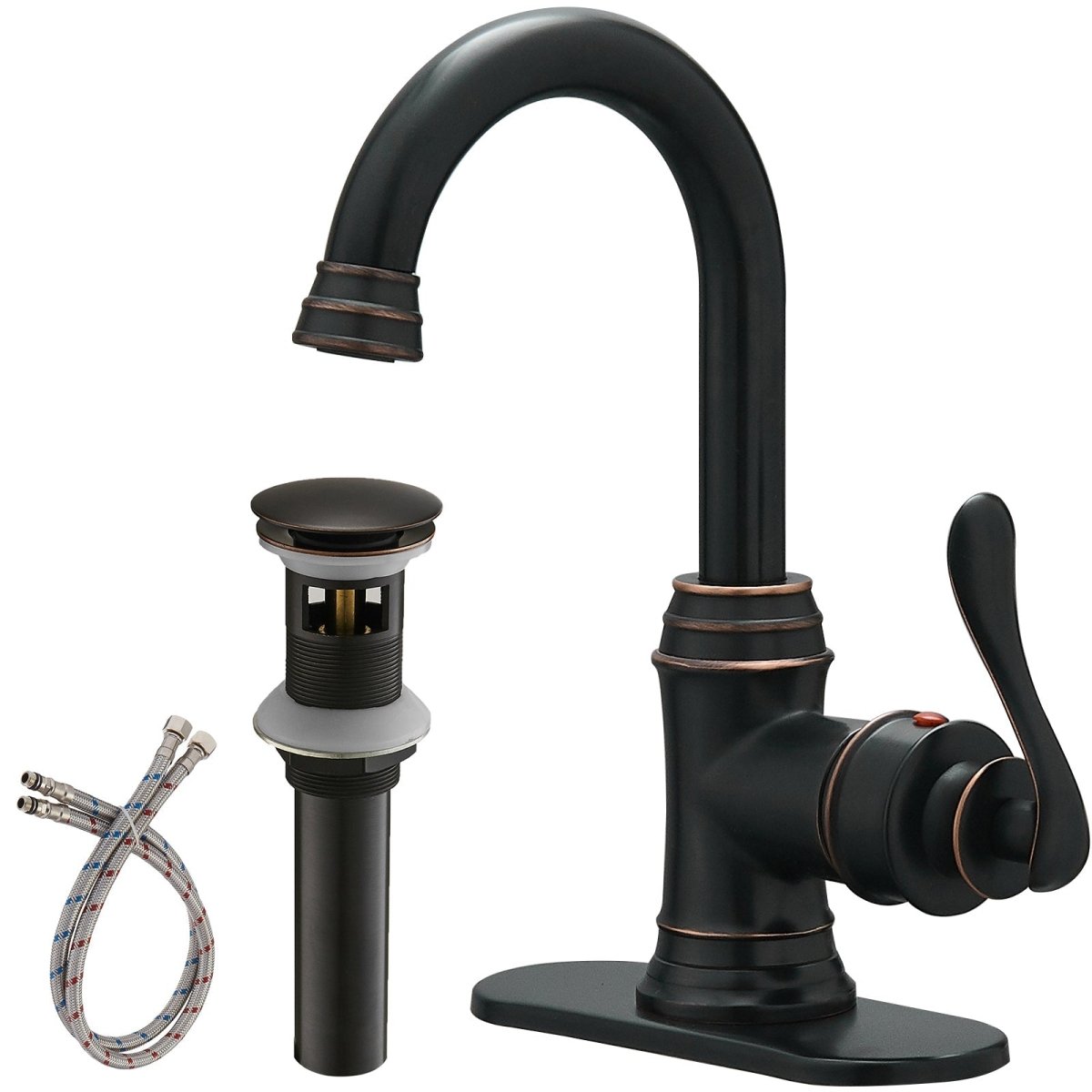 Single Hole Bathroom Faucet With Swivel Spout Bronze - buyfaucet.com