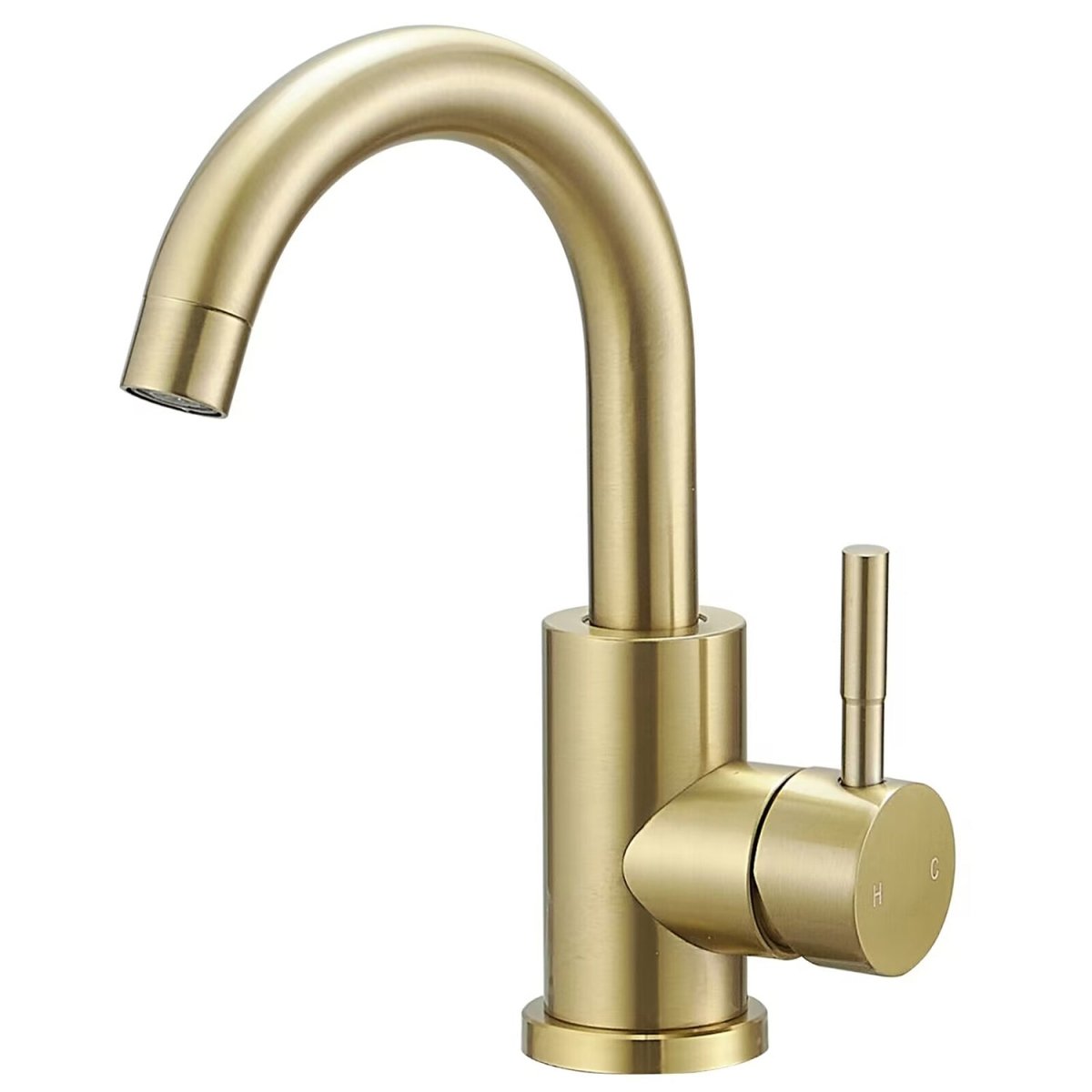 Single Hole Bathroom Faucet with Swivel Spout Brushed Gold - buyfaucet.com