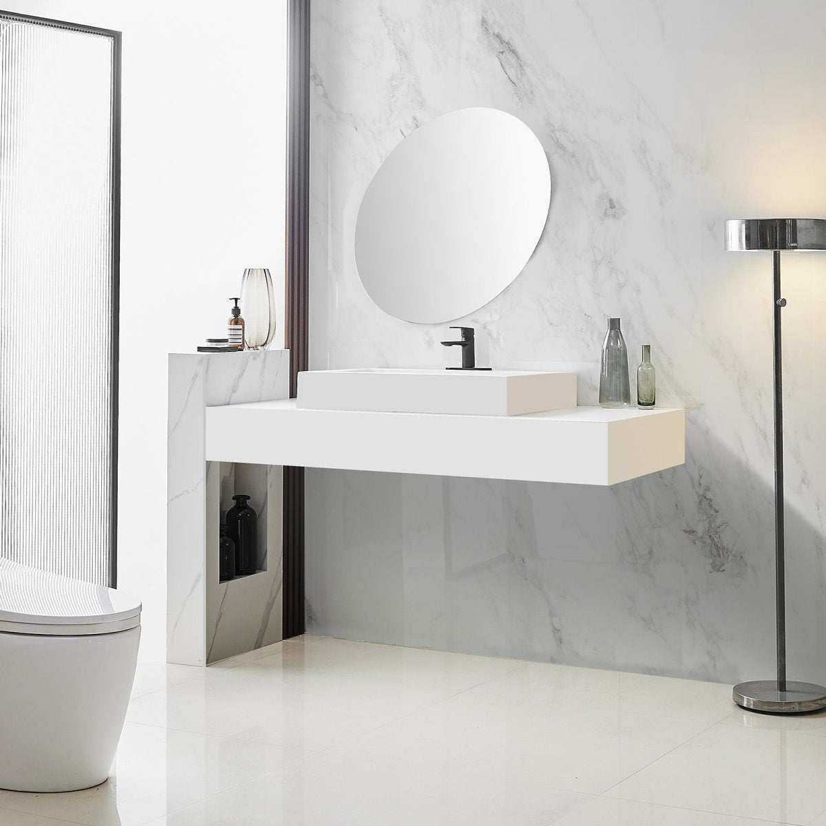 Single Hole Commercial Bathroom Sink Faucet with Drain Black - buyfaucet.com