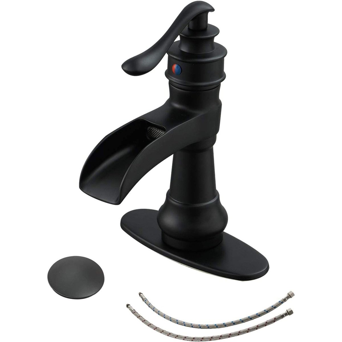 Single Hole Single-Handle Bathroom Faucet Black - buyfaucet.com