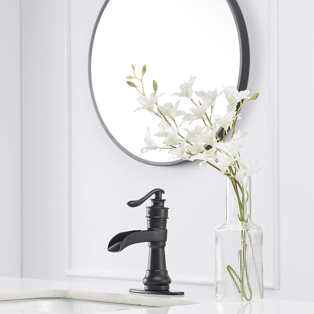 Single Hole Single-Handle Bathroom Faucet Black - buyfaucet.com