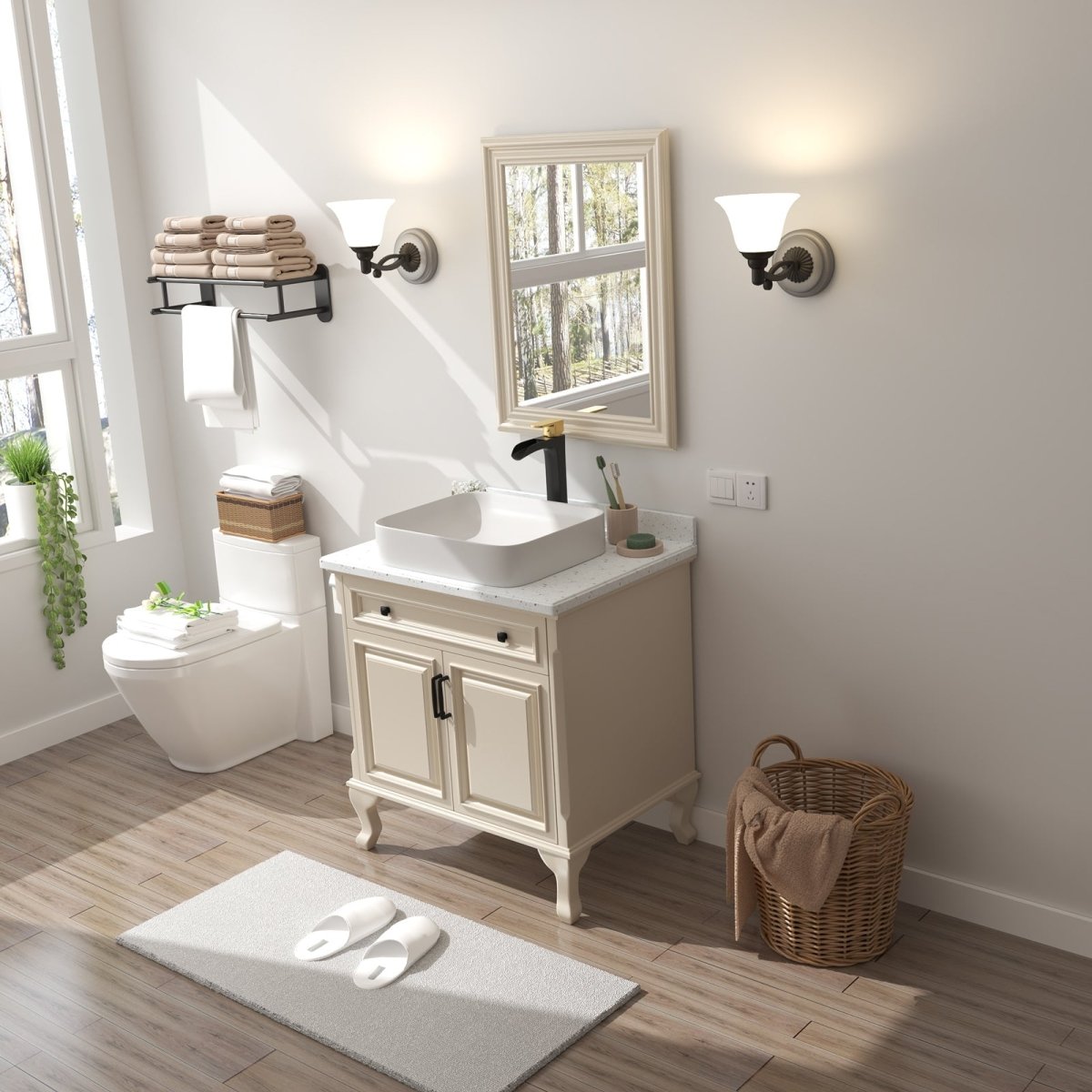 Single Hole Single Handle Bathroom Faucet Black Gold - buyfaucet.com