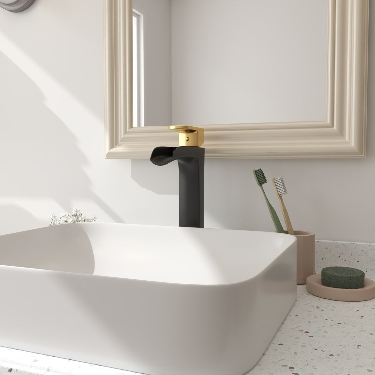 Single Hole Single Handle Bathroom Faucet Black Gold - buyfaucet.com