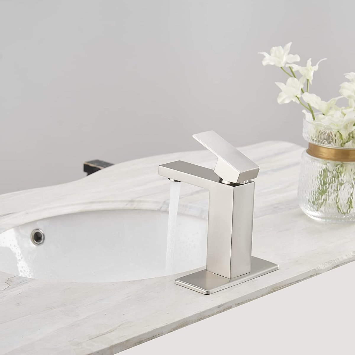 Single Hole Single-Handle Bathroom Faucet Brushed Nickel - buyfaucet.com