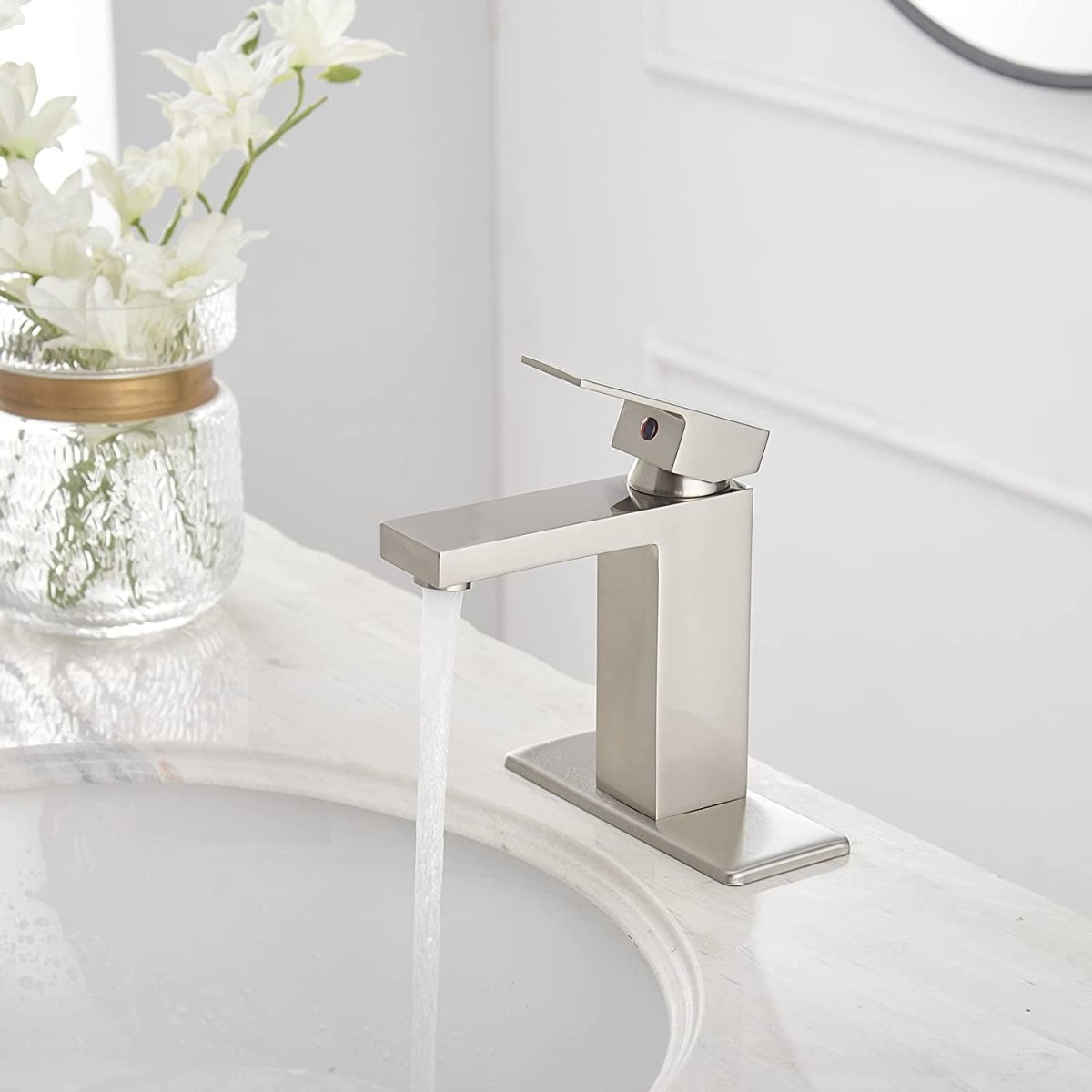 Single Hole Single-Handle Bathroom Faucet Brushed Nickel - buyfaucet.com