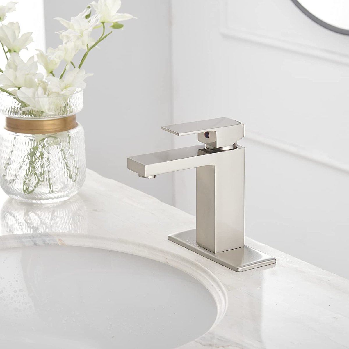 Single Hole Single-Handle Bathroom Faucet Brushed Nickel - buyfaucet.com