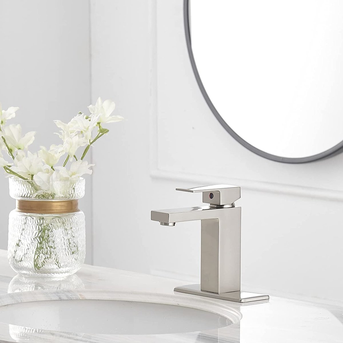 Single Hole Single-Handle Bathroom Faucet Brushed Nickel - buyfaucet.com