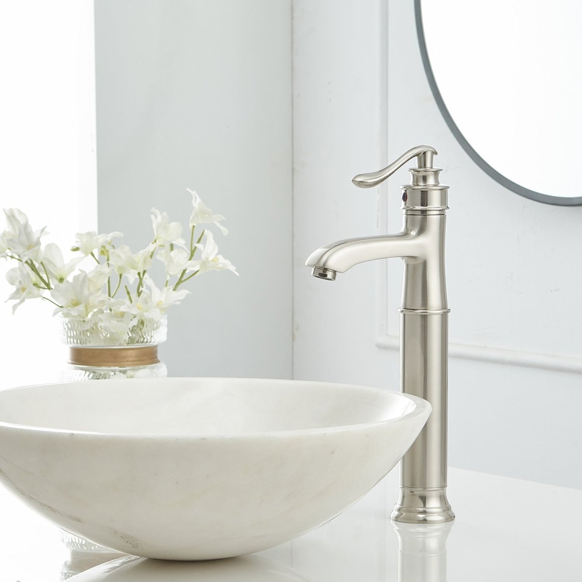 Single Hole Single-Handle Bathroom Faucet Brushed Nickel - buyfaucet.com