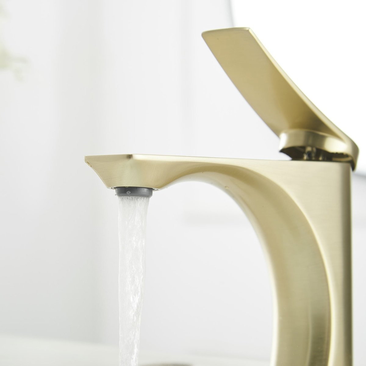 Single Hole Single-Handle Bathroom Faucet in Brushed Gold - buyfaucet.com