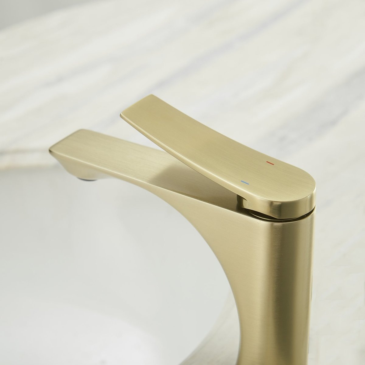 Single Hole Single-Handle Bathroom Faucet in Brushed Gold - buyfaucet.com