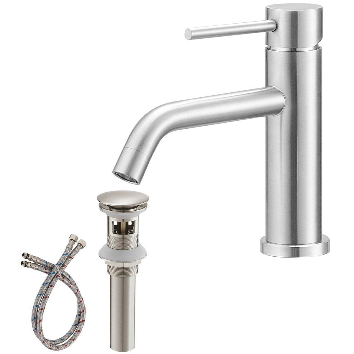 Single Hole Single-Handle Bathroom Faucet in Brushed Nickel-1 - buyfaucet.com