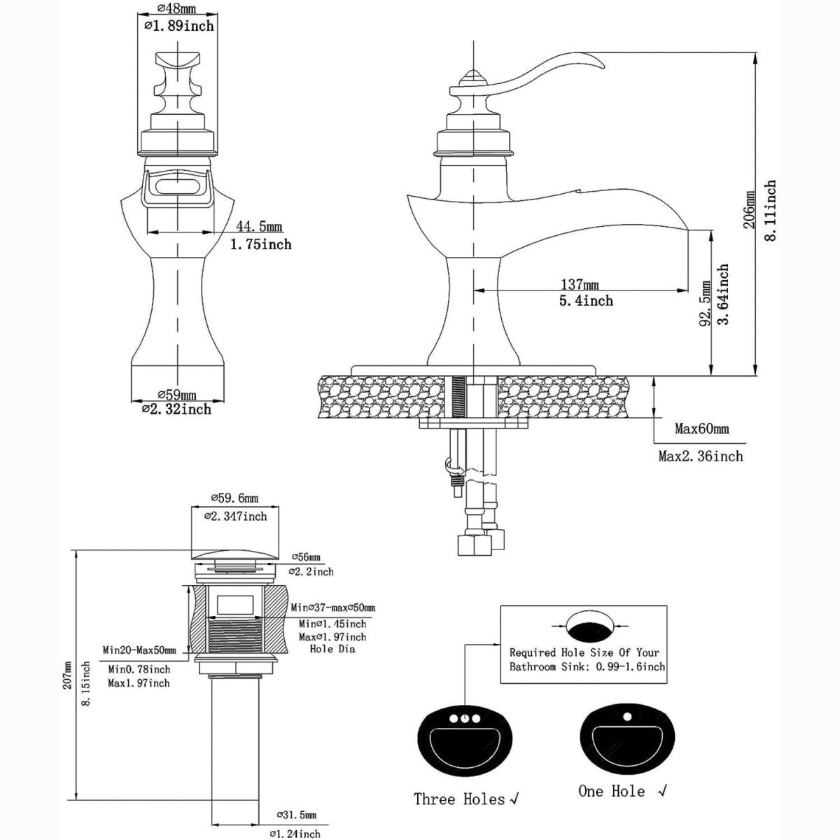 Single Hole Single-Handle Bathroom Faucet in Brushed Nickel - buyfaucet.com