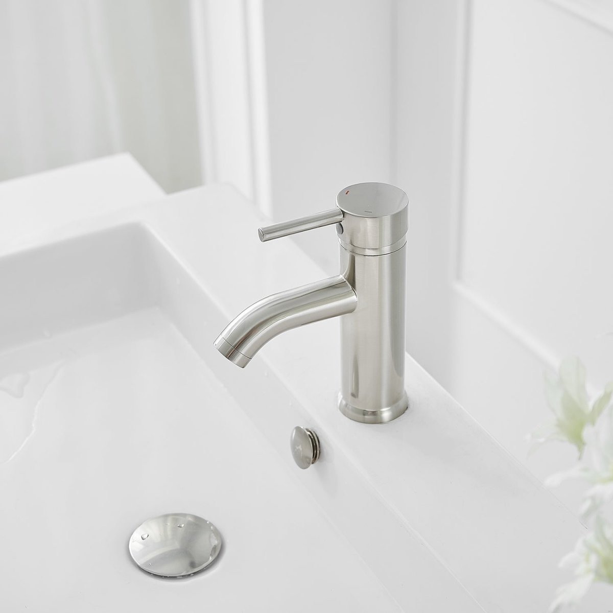 Single Hole Single-Handle Bathroom Faucet in Brushed Nickel - buyfaucet.com