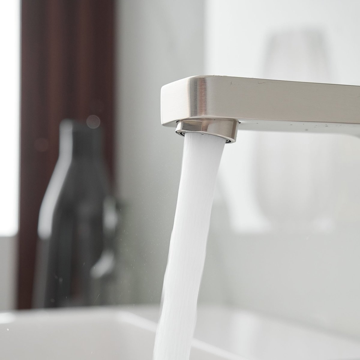 Single Hole Single-Handle Bathroom Faucet in Brushed Nickel - buyfaucet.com