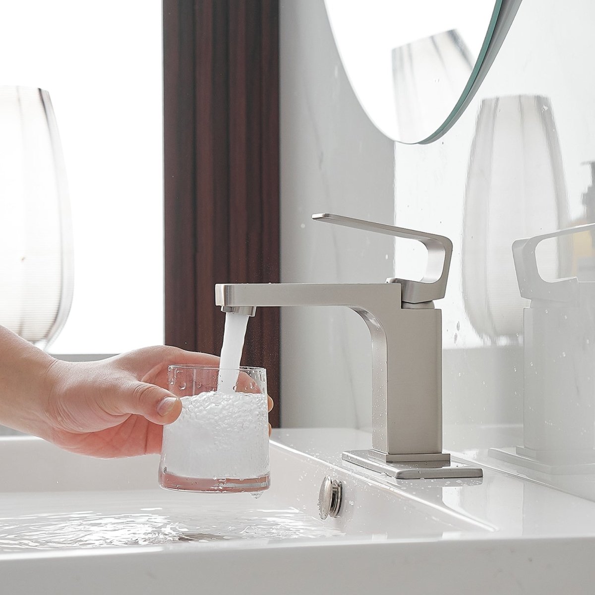 Single Hole Single-Handle Bathroom Faucet in Brushed Nickel - buyfaucet.com