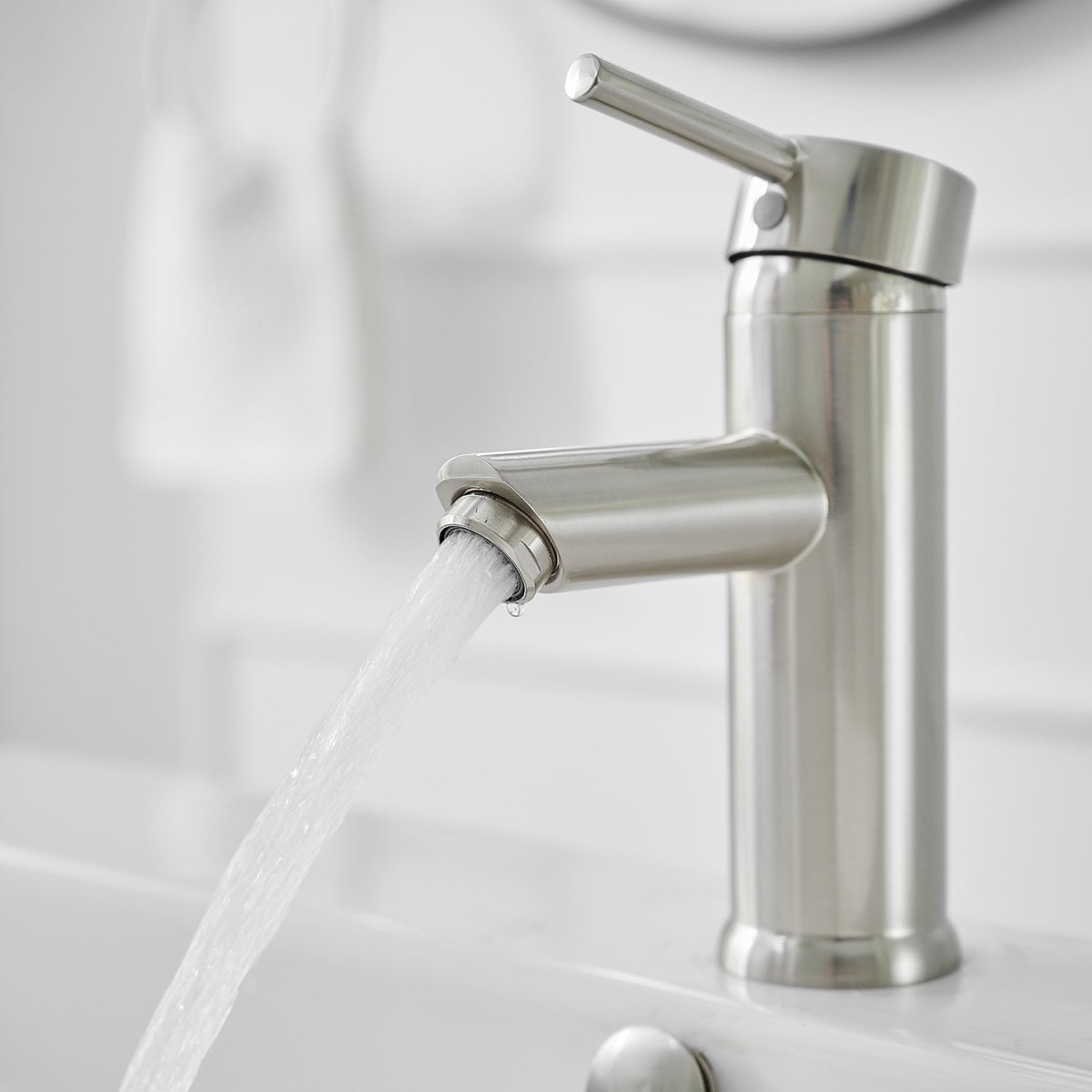 Single Hole Single-Handle Bathroom Faucet in Brushed Nickel - buyfaucet.com