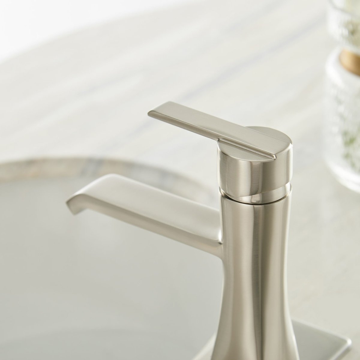 Single Hole Single-Handle Bathroom Faucet in Brushed Nickel - buyfaucet.com