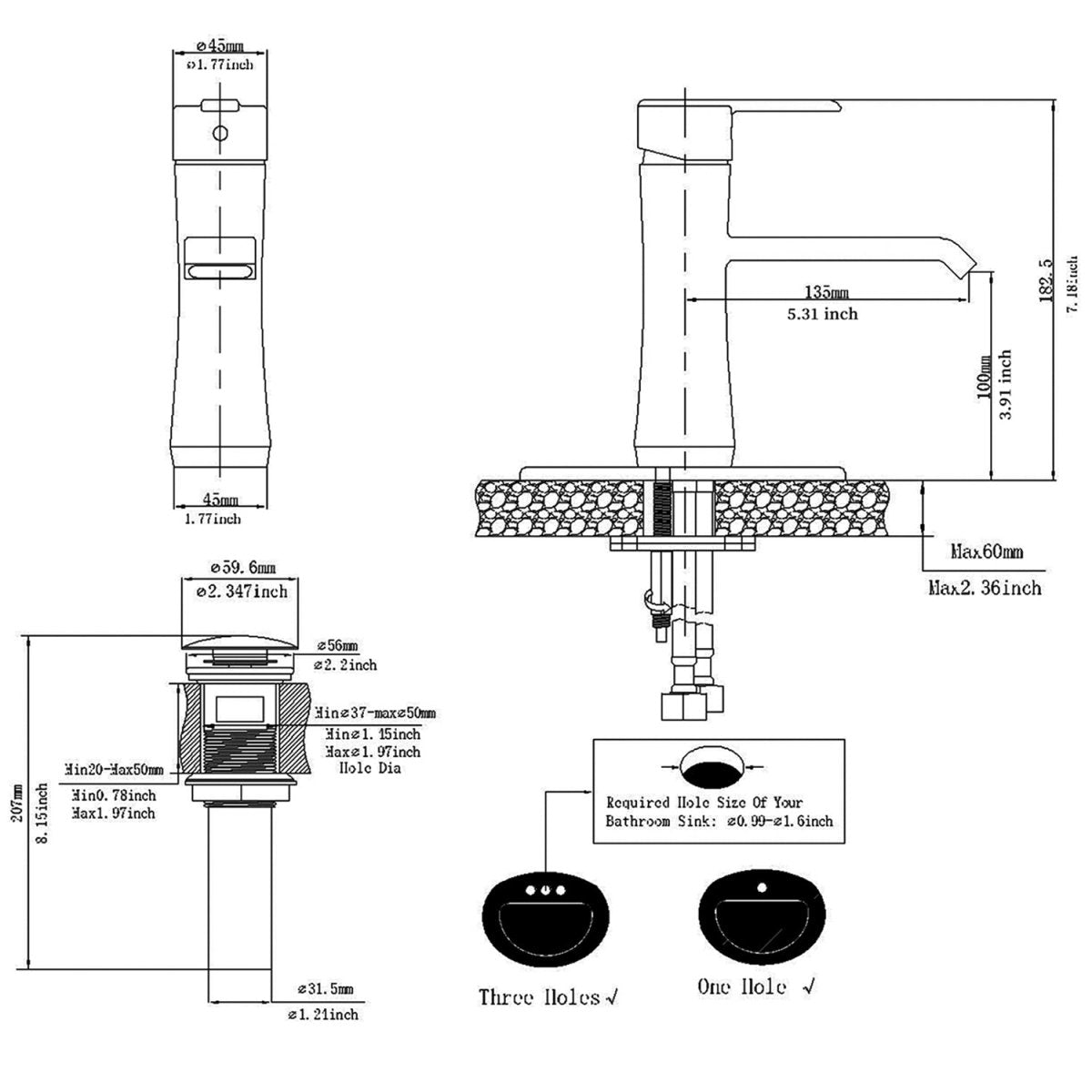 Single Hole Single-Handle Bathroom Faucet in Brushed Nickel - buyfaucet.com