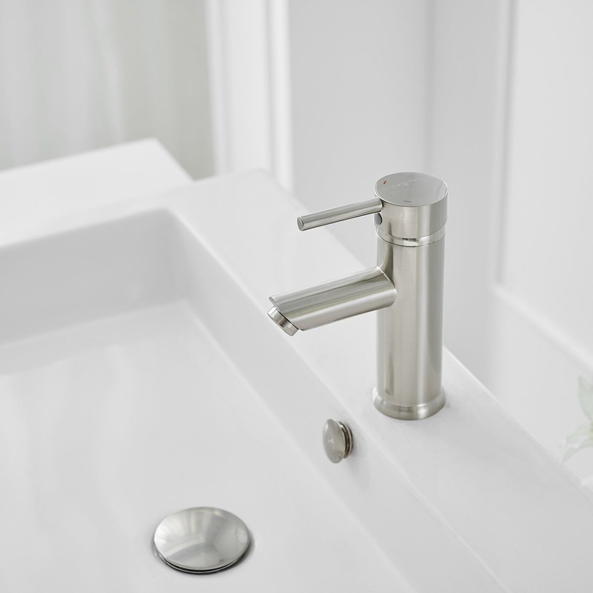 Single Hole Single-Handle Bathroom Faucet in Brushed Nickel - buyfaucet.com