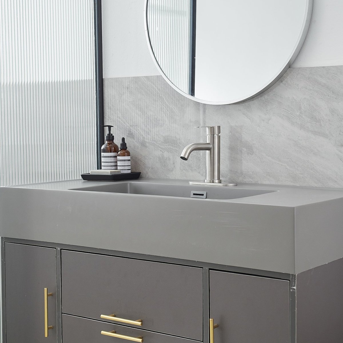 Single Hole Single-Handle Bathroom Faucet in Brushed Nickel - buyfaucet.com
