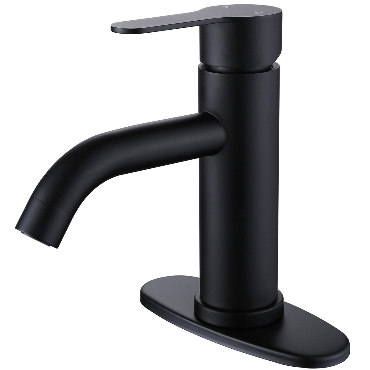 Single Hole Single-Handle Bathroom Faucet in Matte Black - buyfaucet.com