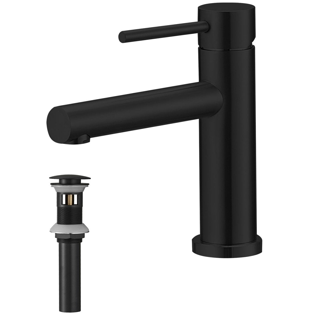 Single Hole Single-Handle Bathroom Faucet in Matte Black - buyfaucet.com