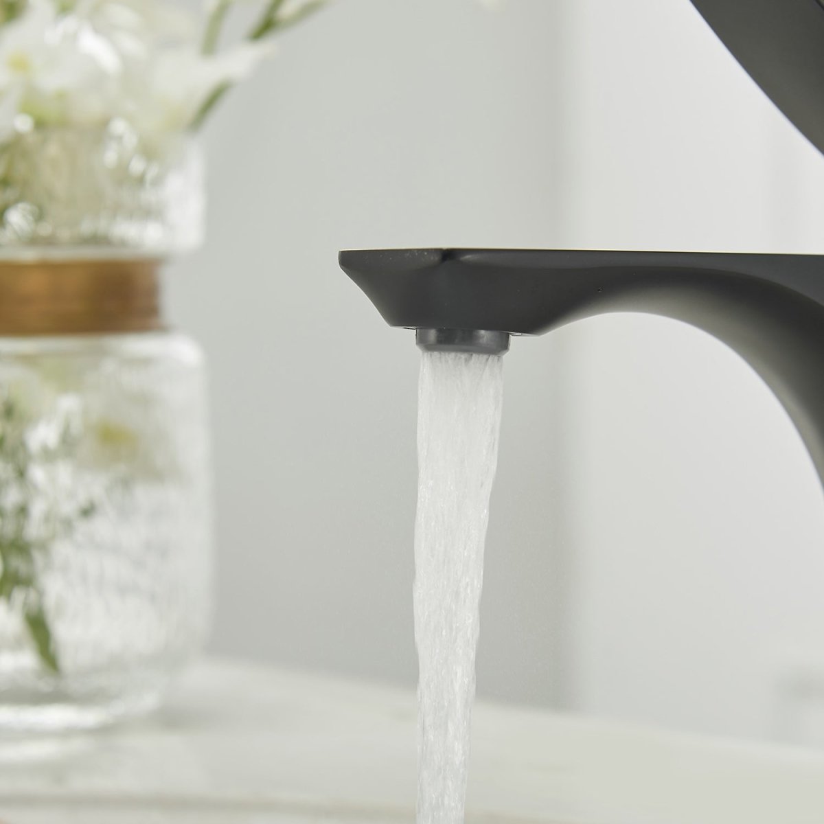 Single Hole Single-Handle Bathroom Faucet in Matte Black - buyfaucet.com
