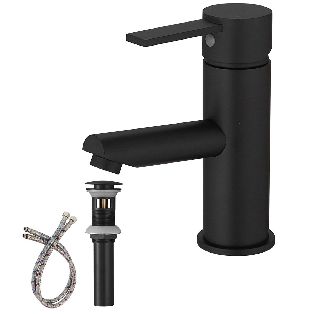 Single Hole Single Handle Bathroom Faucet in Matte Black - buyfaucet.com
