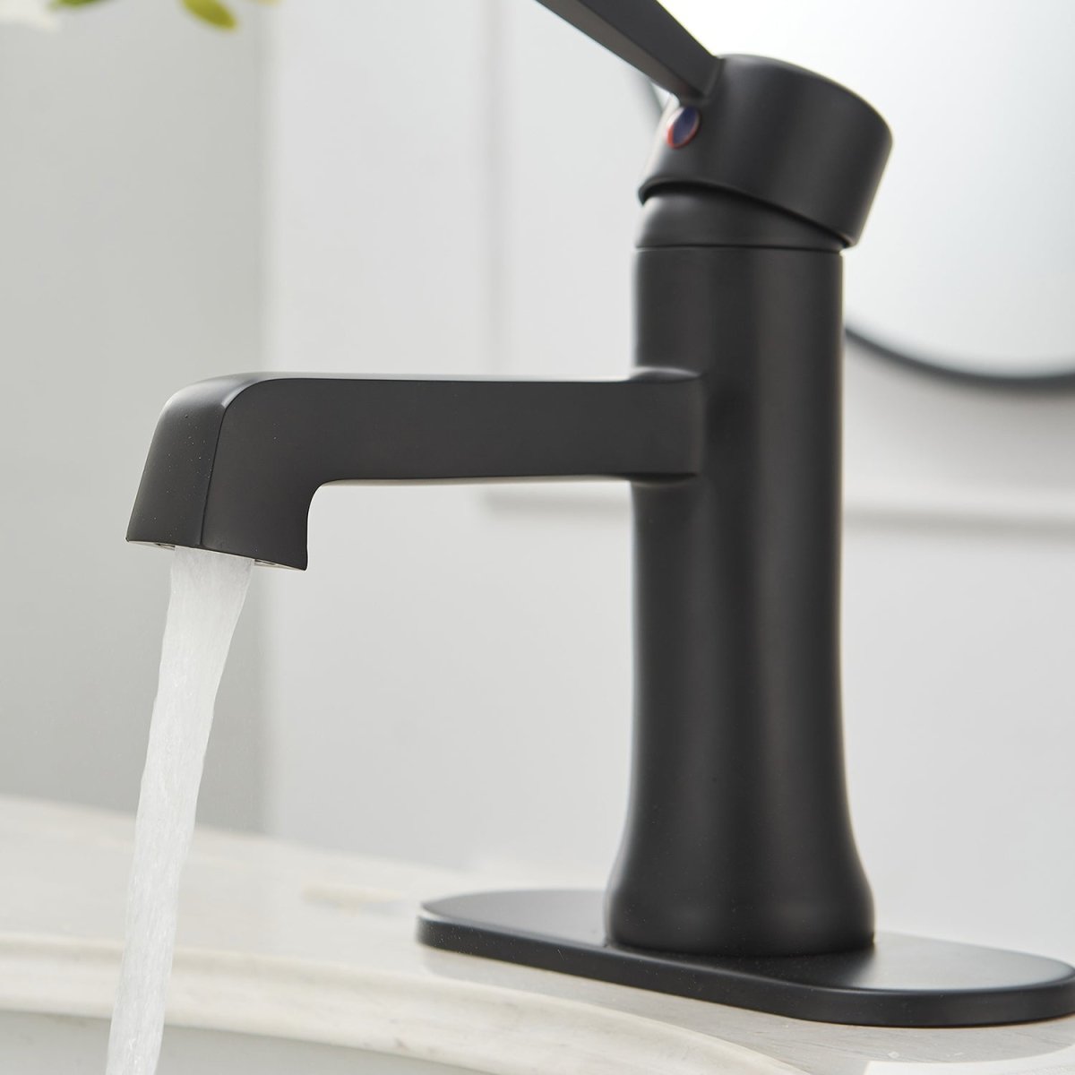 Single Hole Single-Handle Bathroom Faucet in Matte Black - buyfaucet.com