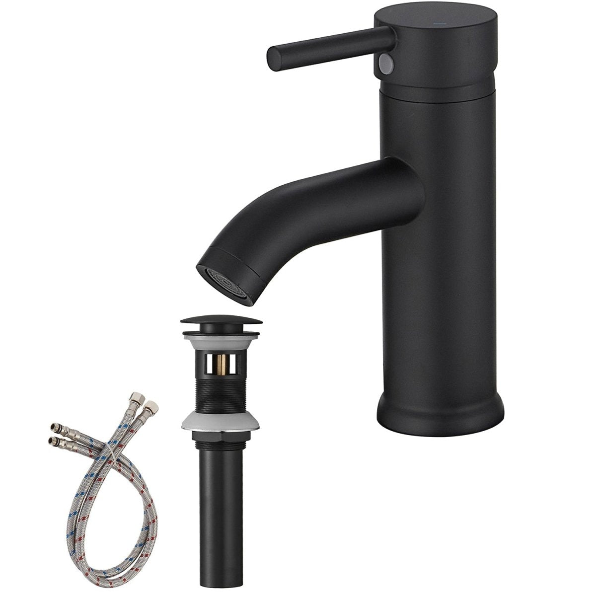Single Hole Single-Handle Bathroom Faucet in Matte Black - buyfaucet.com