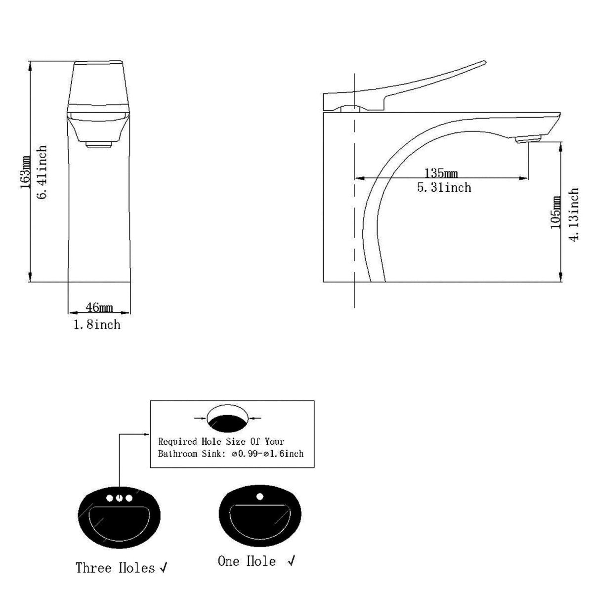 Single Hole Single-Handle Bathroom Faucet in Matte Black - buyfaucet.com