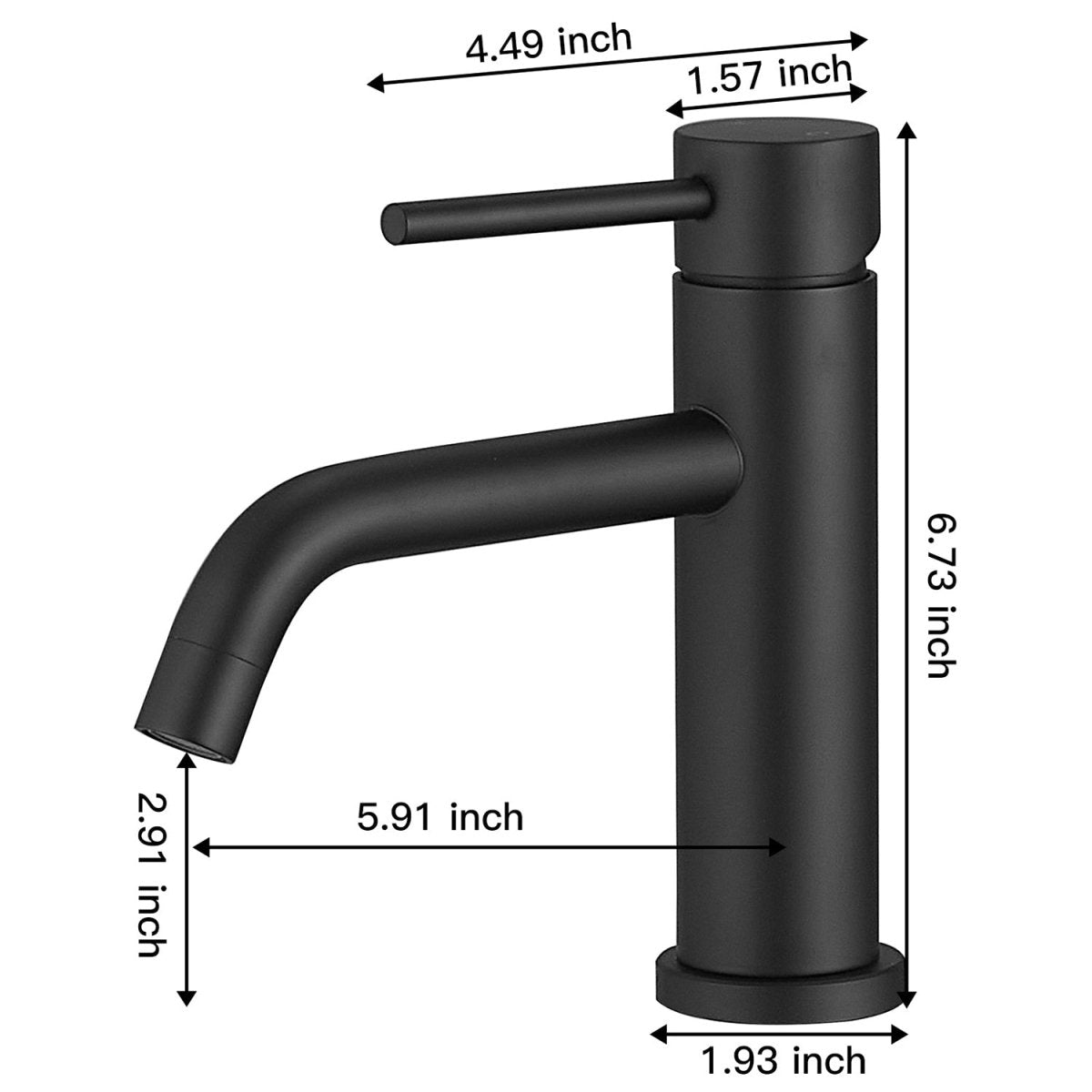 Single Hole Single-Handle Bathroom Faucet in Matte Black - buyfaucet.com
