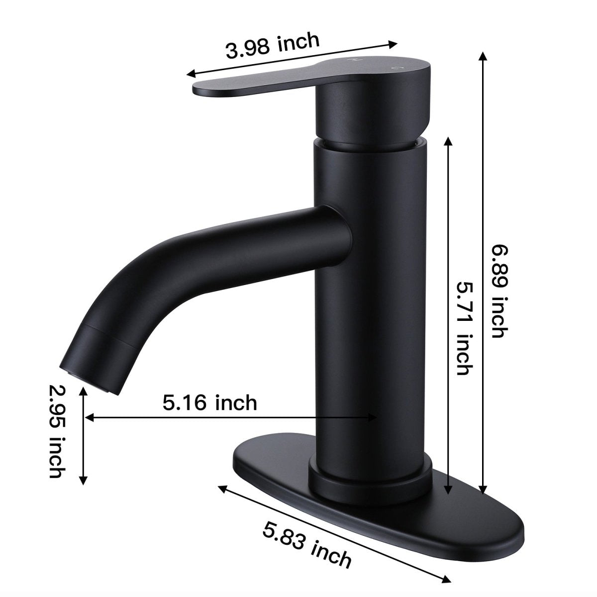 Single Hole Single-Handle Bathroom Faucet in Matte Black - buyfaucet.com