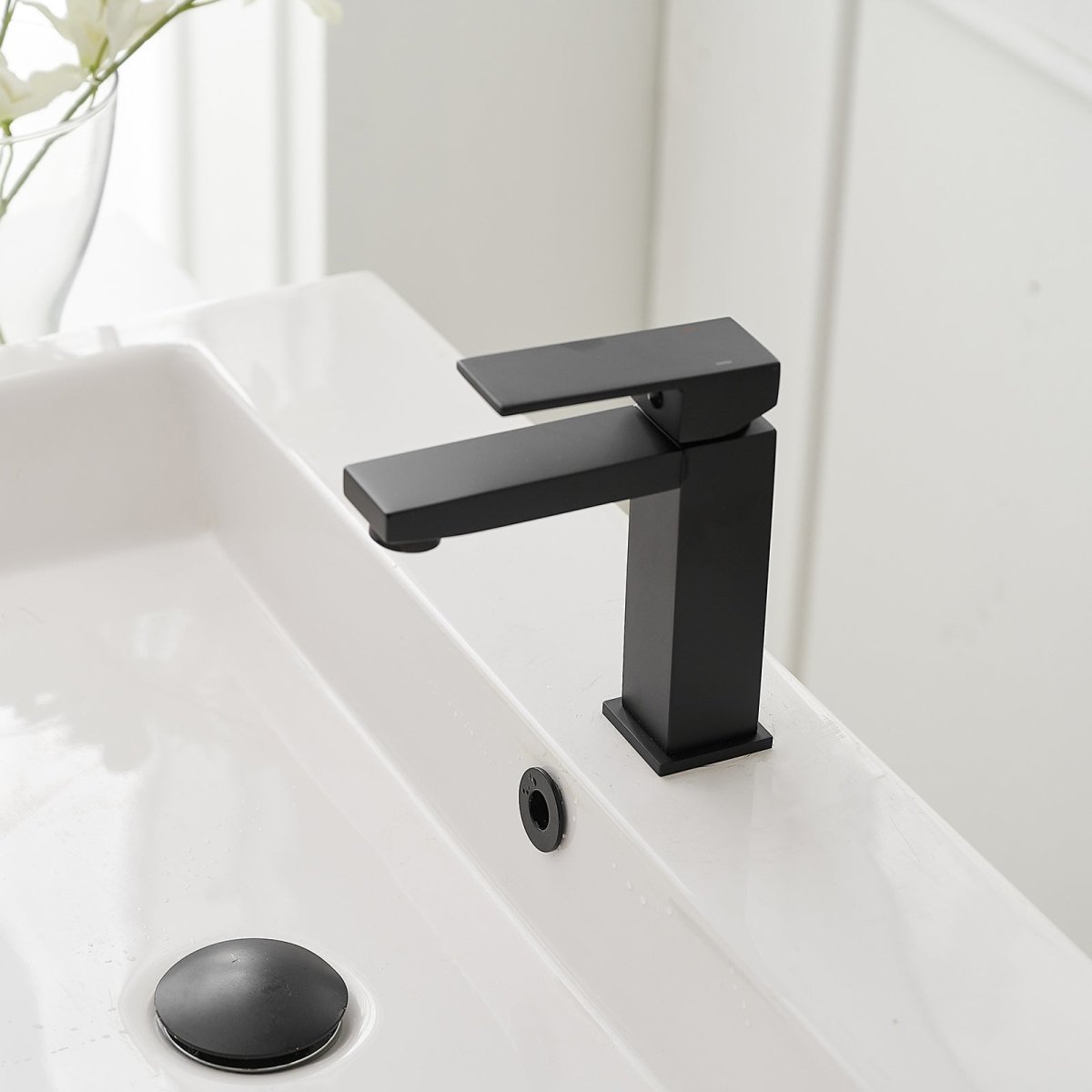 Single Hole Single-Handle Bathroom Faucet in Matte Black - buyfaucet.com