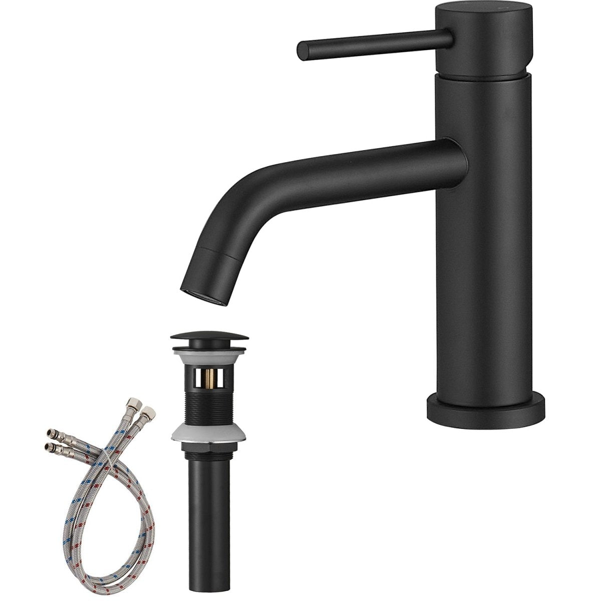 Single Hole Single-Handle Bathroom Faucet in Matte Black - buyfaucet.com
