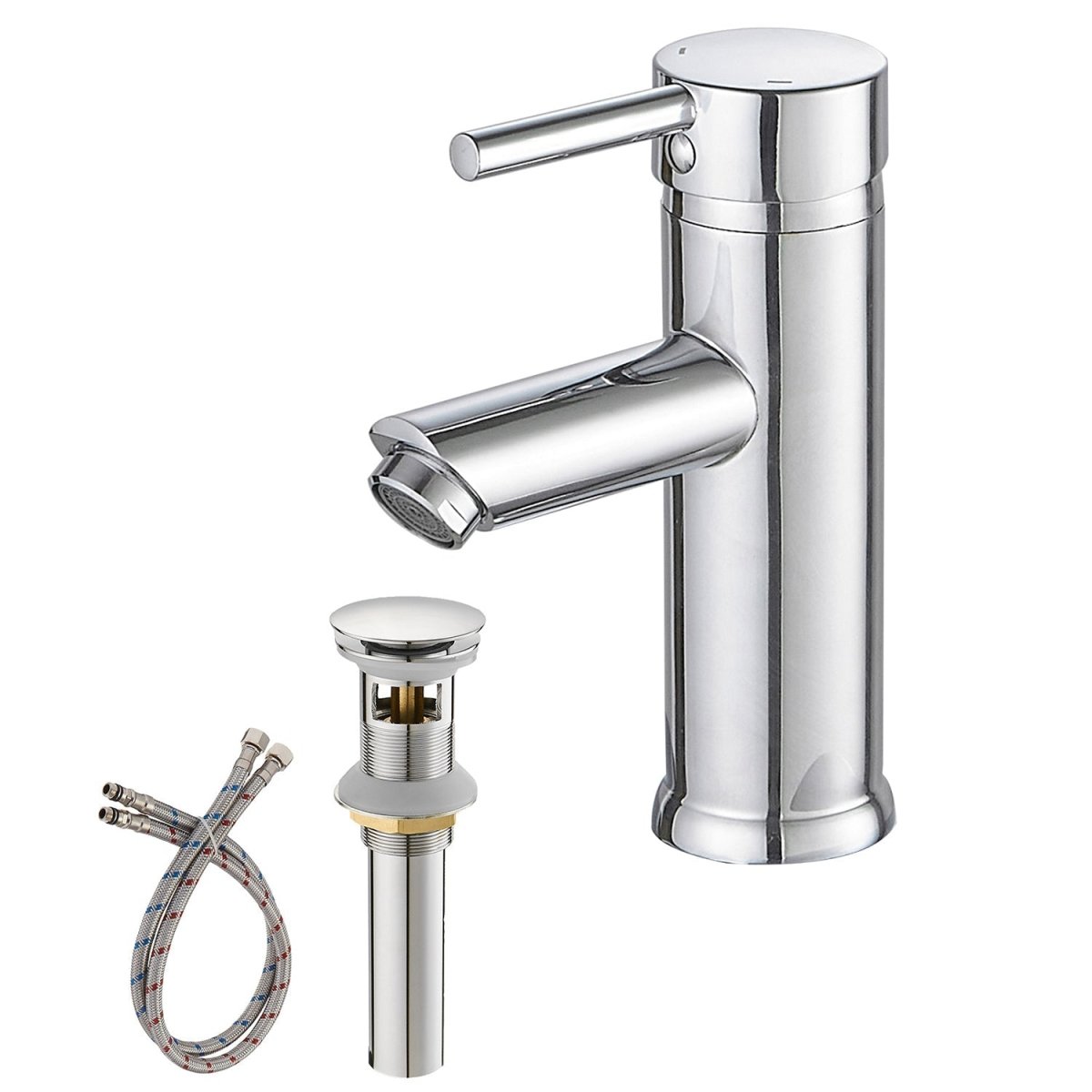 Single Hole Single Handle Bathroom Faucet in Polished Chrome - buyfaucet.com