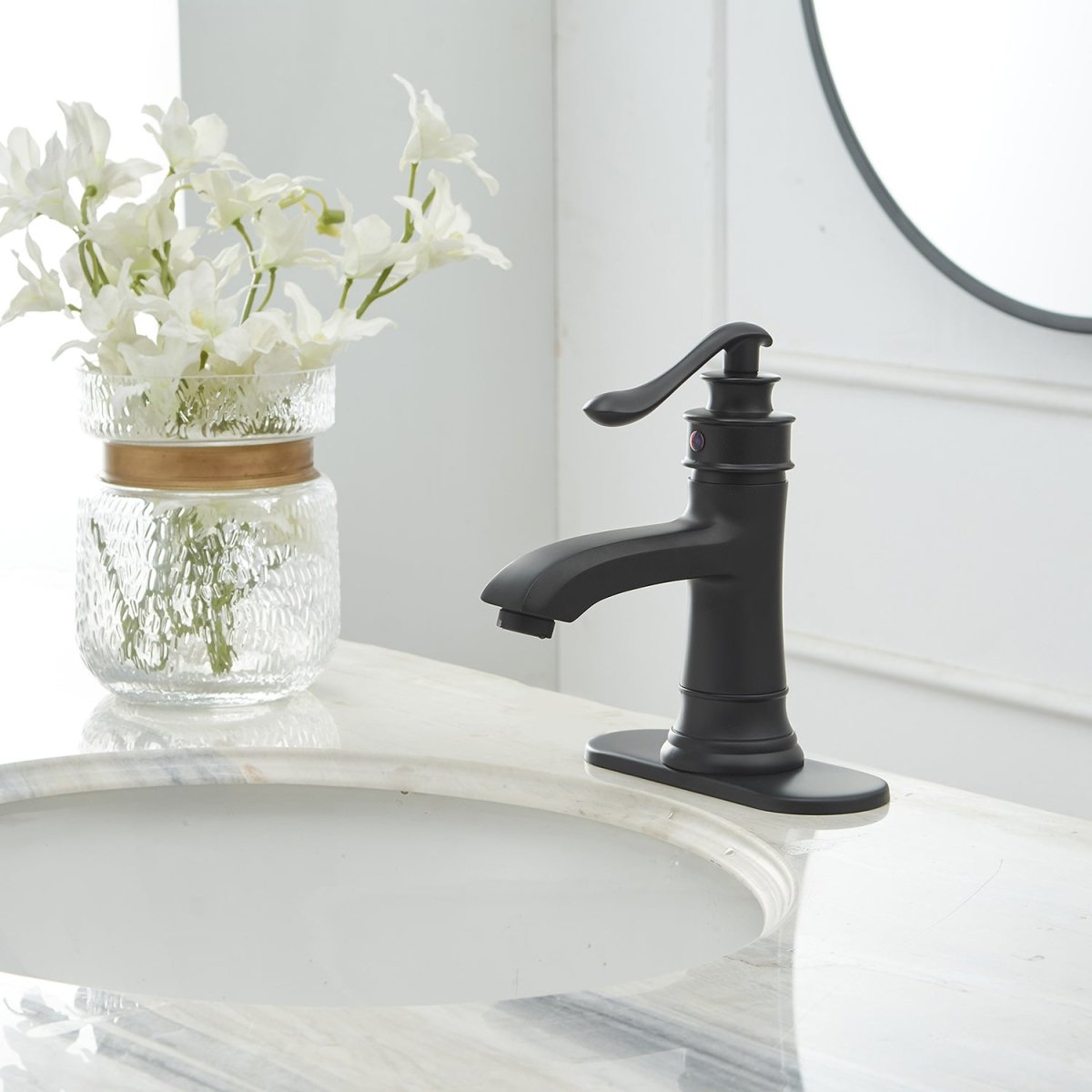 Single Hole Single Handle Bathroom Faucet Matte Black - buyfaucet.com